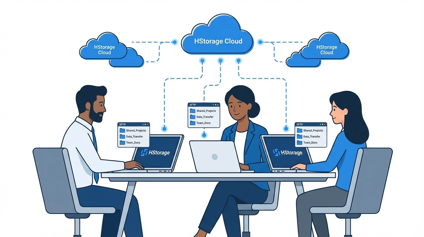 チームコラボレーションと SFTP 仮想フォルダ