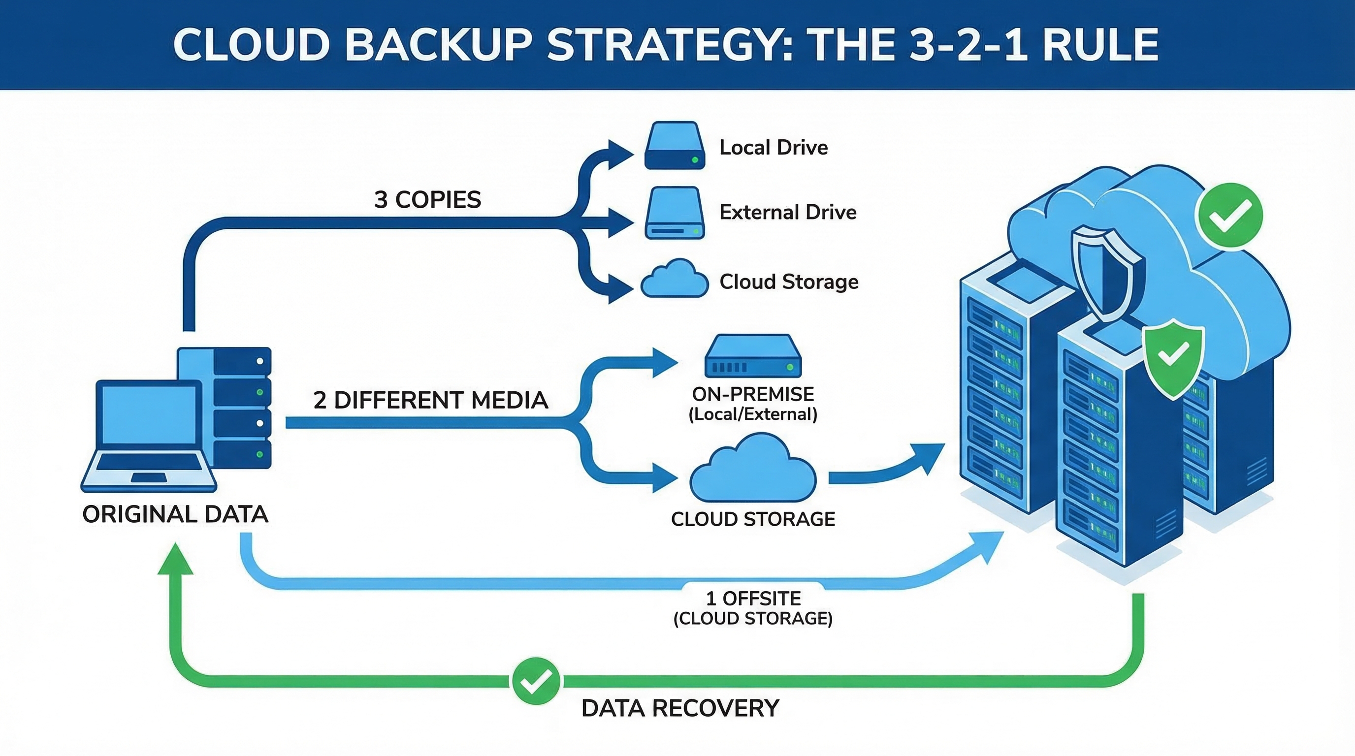 クラウドバックアップ戦略の図解