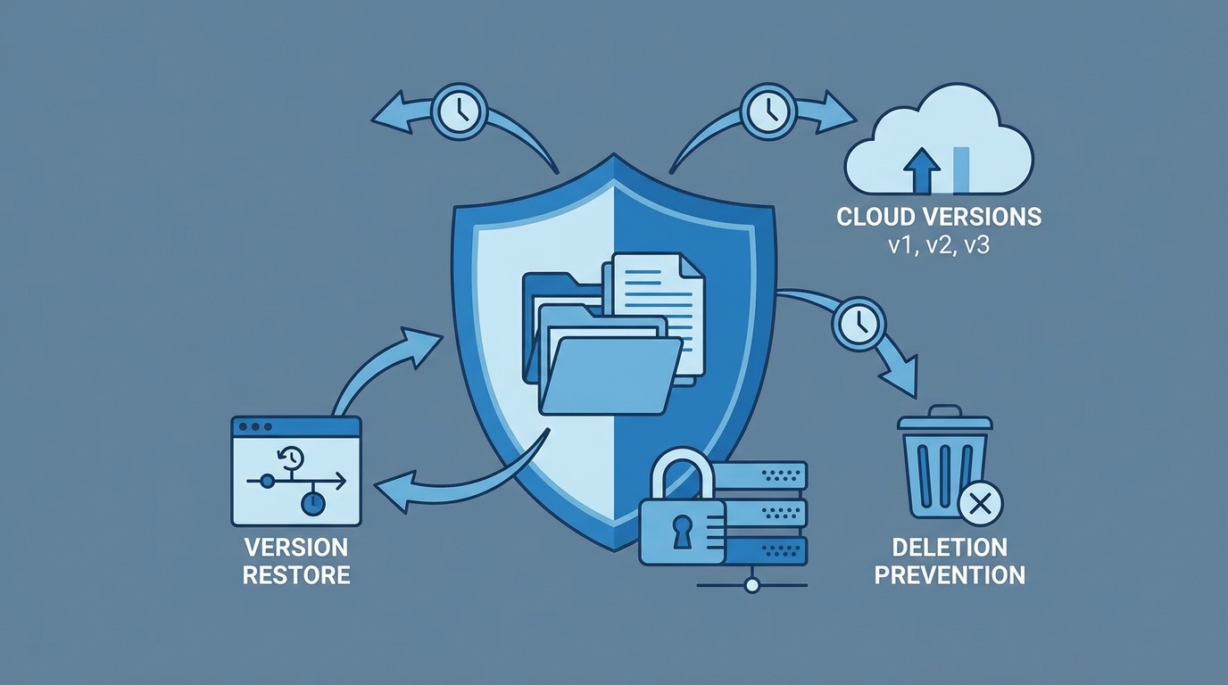 ファイル復元とデータ保護のコンセプトイラスト