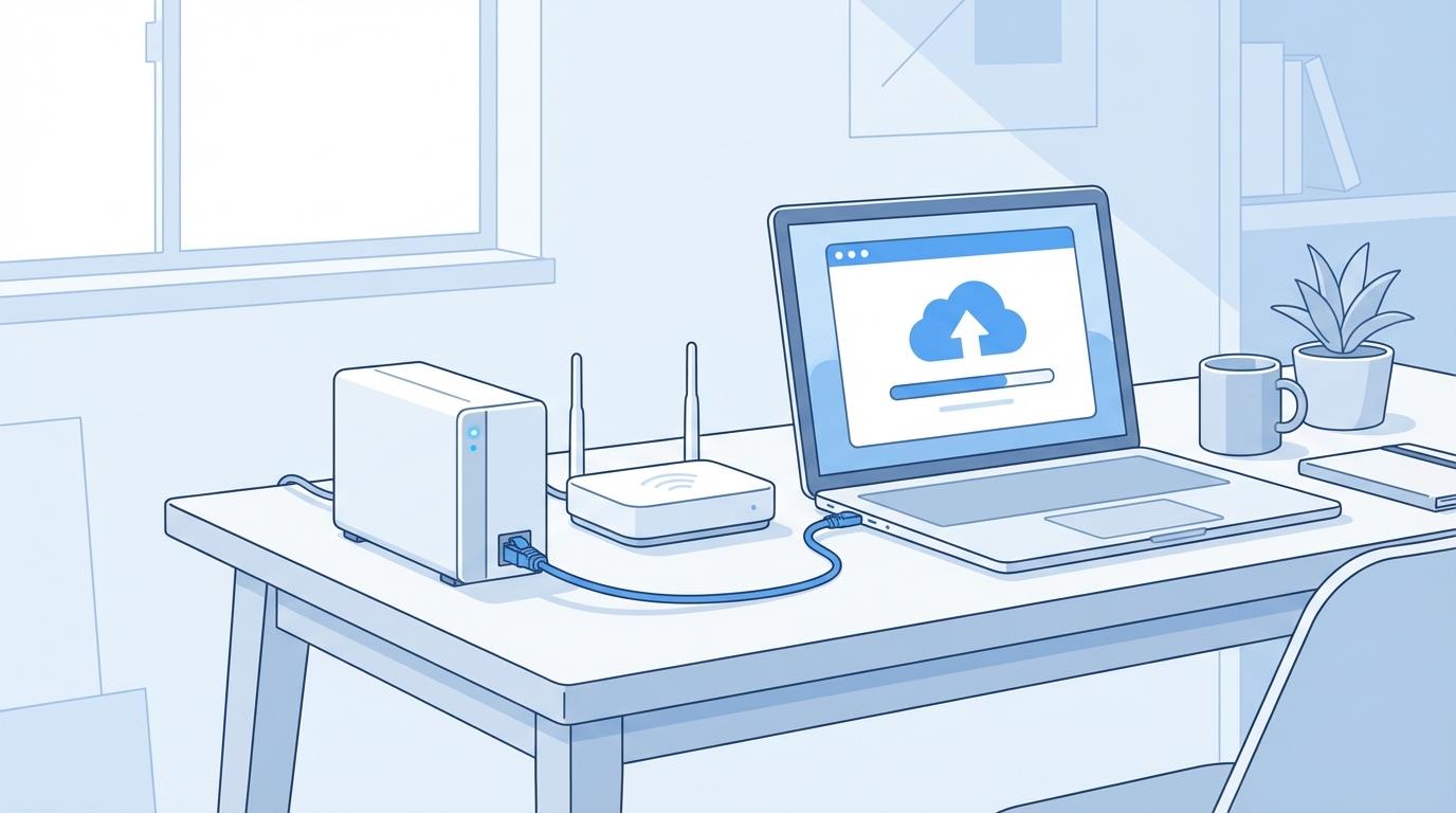 オフィスのNASとクラウドストレージを連携した業務環境
