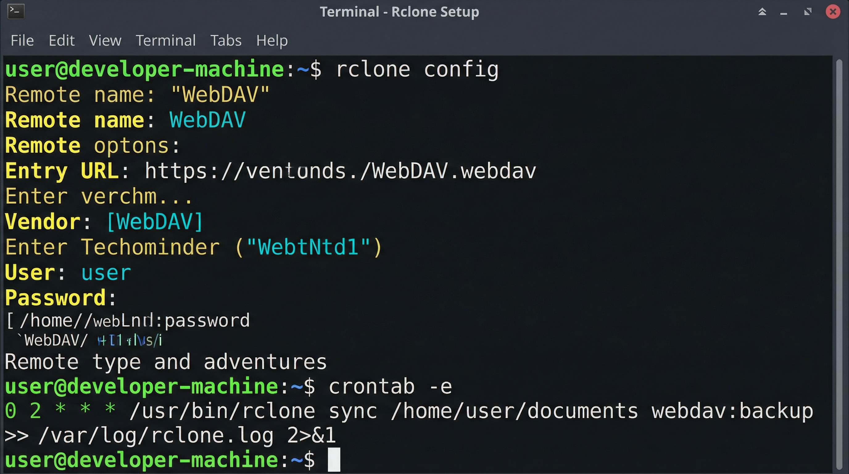 Rclone の設定とスケジューリング