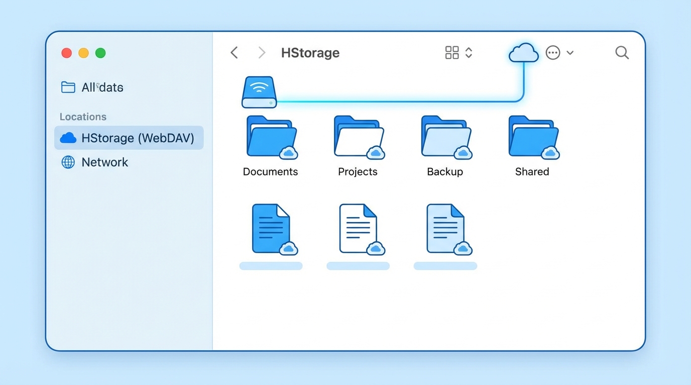 macOS Finder での WebDAV 接続
